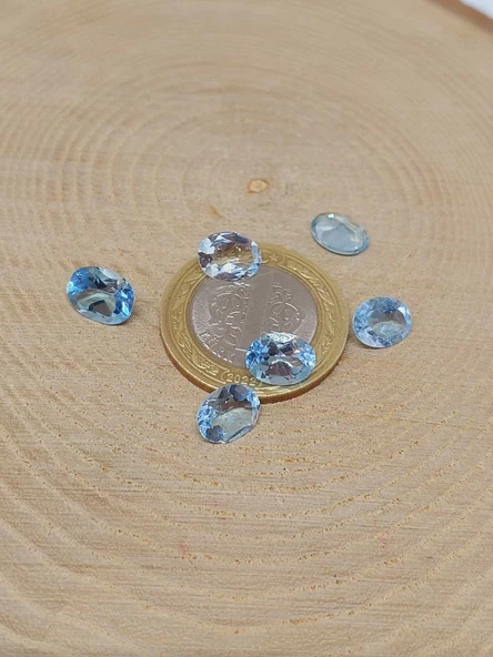 Mavi Topaz Taşı Oval Kesim (Ortalama 2.5 karat) (55582) - Resim 4