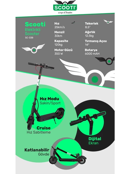 Scooti SC-33 350 W Elektrikli Scooter - 5