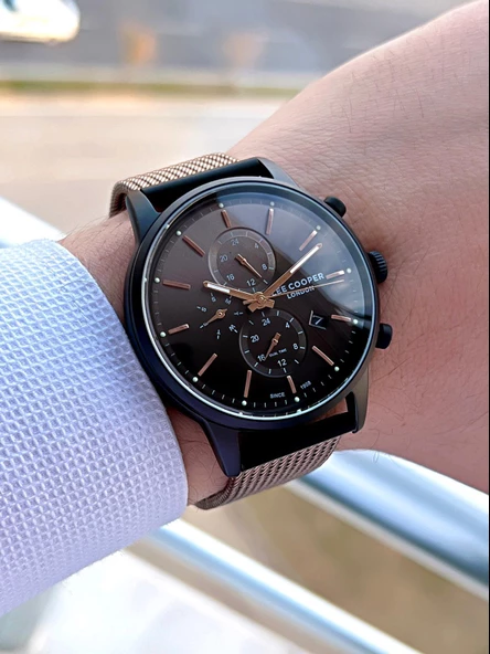 Lee Cooper Çelik Kordon İç Fonksiyonları Aktif 5 Atm Suya Dayanıklı Erkek Kol Saati ELC07224.640 - Resim 2