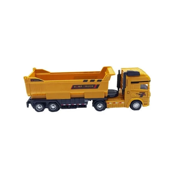 Farbu Sürtmeli Kamyon 706-40, Arka Kapağı Açılan Gerçekçi 25 cm İnşaat Arabası - 3