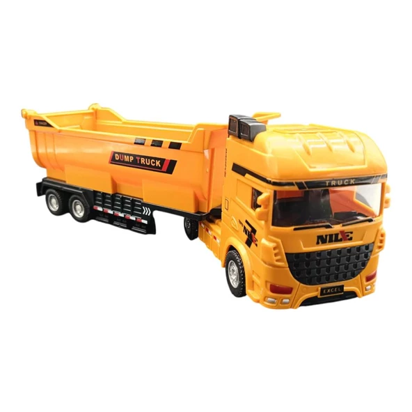 Farbu Sürtmeli Kamyon 706-40, Arka Kapağı Açılan Gerçekçi 25 cm İnşaat Arabası - 2