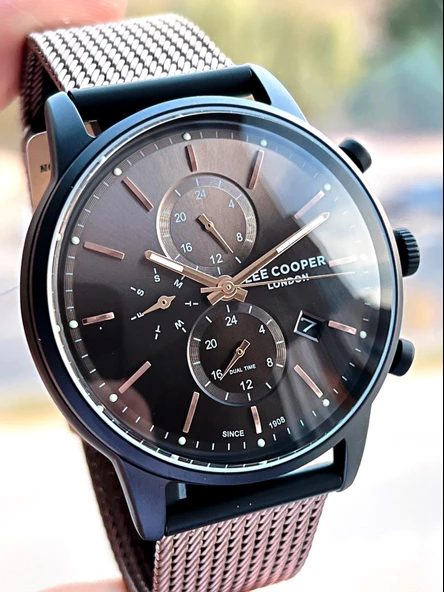 Lee Cooper Çelik Kordon İç Fonksiyonları Aktif 5 Atm Suya Dayanıklı Erkek Kol Saati ELC07224.640 - Resim 3