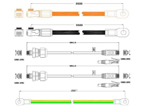 Pylontech FC0048-100 Akü Denetleme BMS, Taban, Kablolar, Force L1 için - Resim 4
