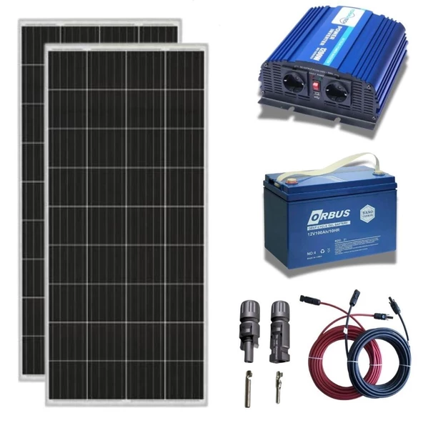 1200 Watt Tv Aydınlatma Bağ Evi Güneş Enerjisi 210w Solar Paket - 4