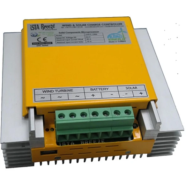 İSTA-BREEZE 500W 24V Rüzgar Türbini Air Speed Hibrit Şarj Kontrolü Direk Seti - Resim 4
