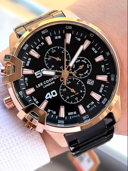 Lee Cooper Çelik Kordon İç Fonksiyonları Aktif 5 Atm Suya Dayanıklı Erkek Kol Saati ELC07469.450 ürün görseli