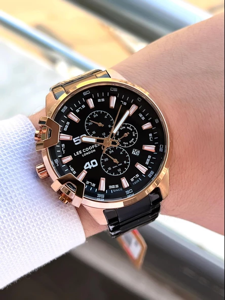 Lee Cooper Çelik Kordon İç Fonksiyonları Aktif 5 Atm Suya Dayanıklı Erkek Kol Saati ELC07469.450 - Resim 2