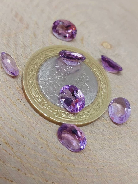 Ametist Taşı Oval Kesim (Ortalama 0.70 karat) (55618) - Resim 5