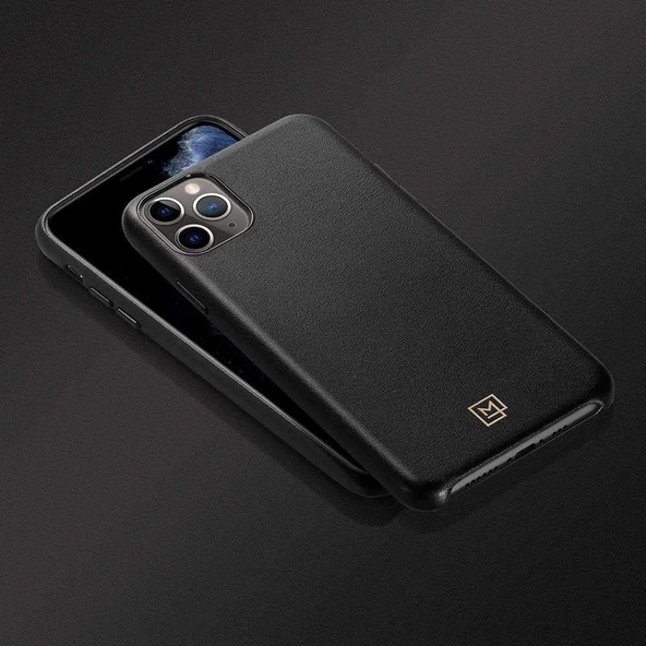 Spigen Apple iPhone 11 Pro Max Kılıf La Manon Calin Premium Deri Tasarım Chic Black - 075CS27064 - 2