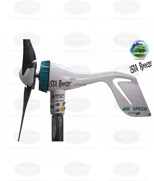 İSTA-BREEZE 500 W 12 V Rüzgar Türbini Air Speed +  Hibrit Şarj Kontrol Cihazı + Direk Seti - Resim 4