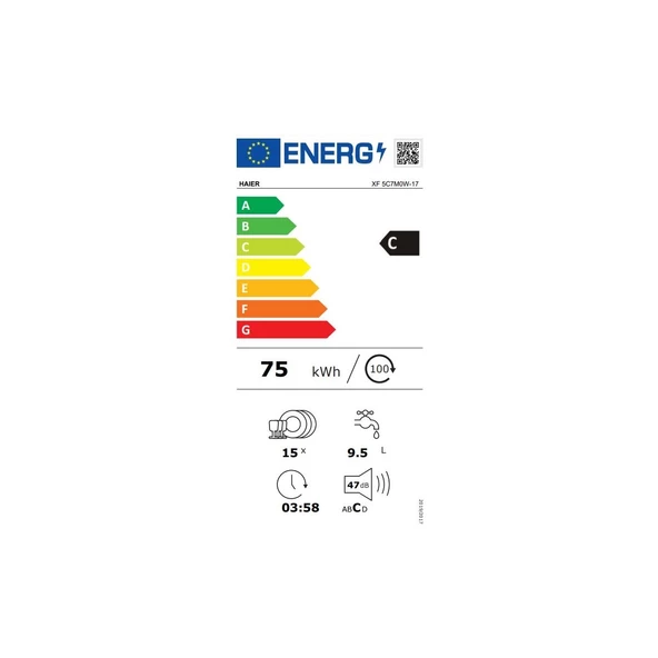 Haier XF 5C7M0W-17 Wi-Fi 8 Programlı Bulaşık Makinesi - 6