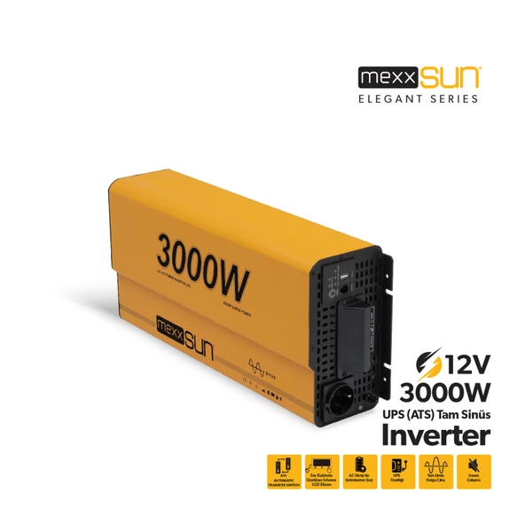Mexxsun Tam Sinus Ups (Remote Ekran) 12V 3000W İnverter