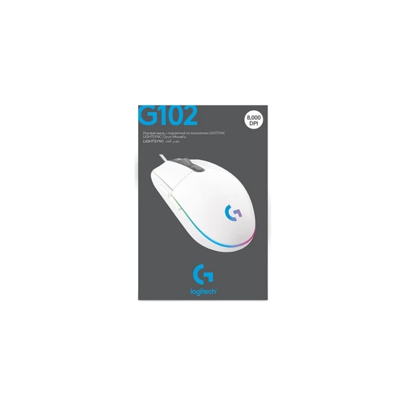 Logitech G102 Lightsync RGB Mouse Beyaz 910-005824 - 10