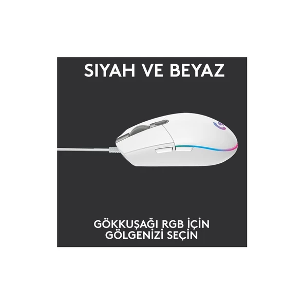 Logitech G102 Lightsync RGB Mouse Beyaz 910-005824 - 7