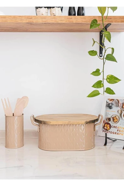 THE MİA PRİZMA EKMEK SAKLAMA KABI KARAMEL 40*22*18 CM - 3
