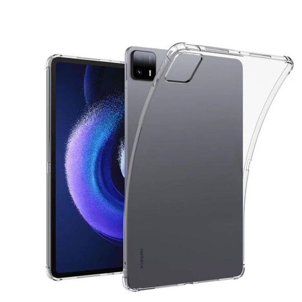 Smody Xiaomi Pad 6 İle Uyumlu Kılıf Kenar Korumalı Şeffaf Silikon - 1