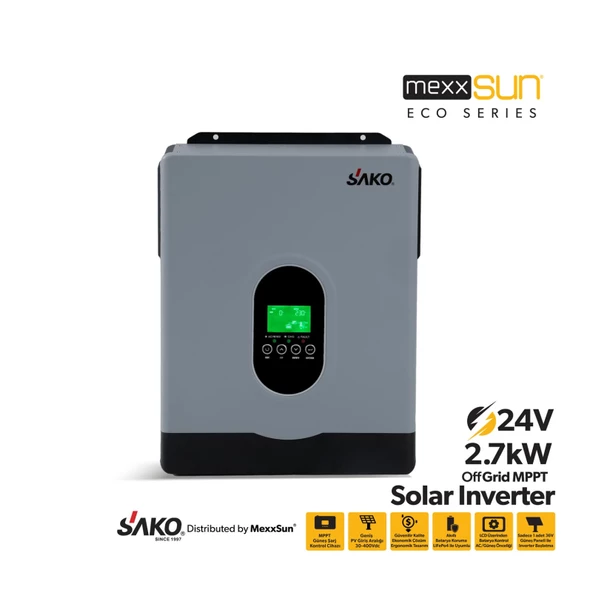 SAKO E-SUN 24 Volt 2.7 KW Tam Sinüs Mppt Akıllı İnverter 450 VDC