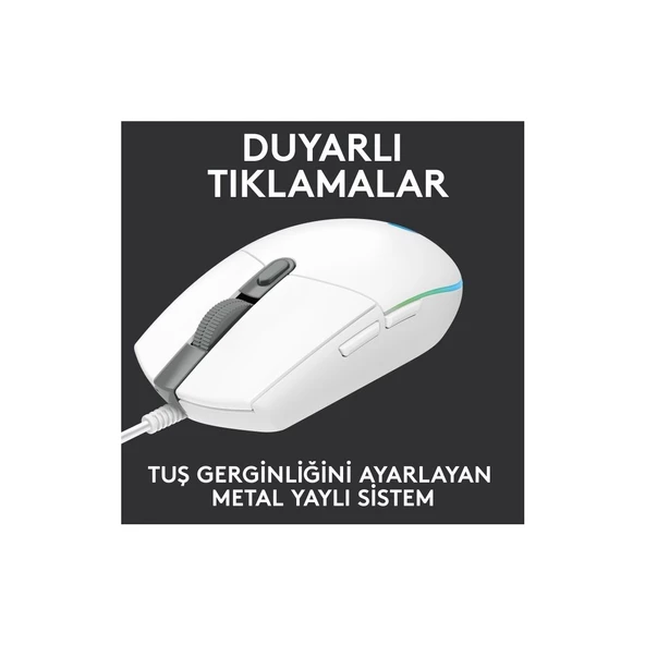 Logitech G102 Lightsync RGB Mouse Beyaz 910-005824 - 5