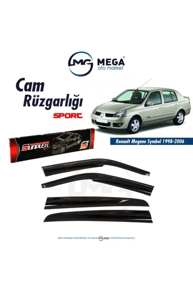 Renault Clio Symbol 1998-2006 Cam Rüzgarlık Mugen Tip - 1