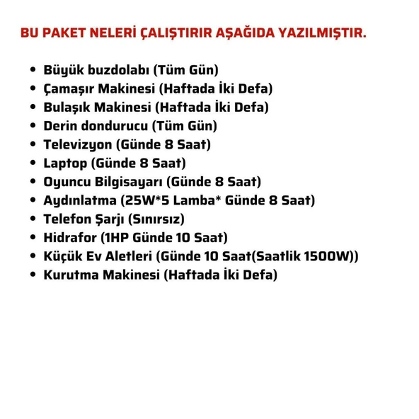 Güneş Enerjisi Solar Paketi 11kva İnverter 550 watt Güneş Paneli 48V 100 Amper Lityum Akü - 4