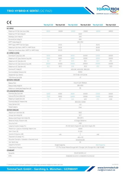 TommaTech Trio Hybrid K 8.0kW Üç Faz İnverter ONG-TT-30-HY-8.0-T-TF-H - Resim 3