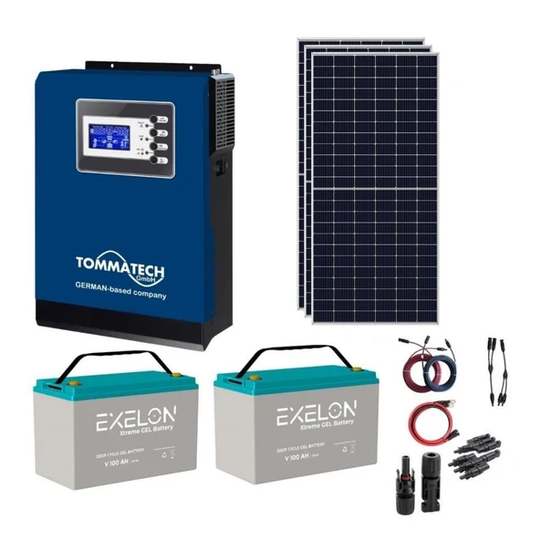 Güneş Enerjisi Bağ Evi Solar Paketi 3KVA İnverter 285W Güneş Paneli 100AH Jel Akü - 3