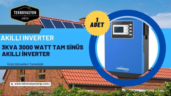 Güneş Enerjisi  Hibrit Paket 3 Kva Tam Sinüs İnverter 330 watt Güneş Paneli 150 Amper Jel Akü 1000 WATT 24 V Rüzgar Türbini + Yerli Şarj Kontrol Cihazı Rüzgar Türbini Set - Resim 5