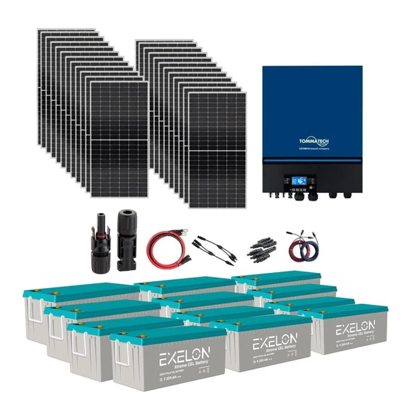 Güneş Enerjisi Solar Paketi 11kVA İnverter 550W Güneş Paneli 200Ah Jel Akü - 2