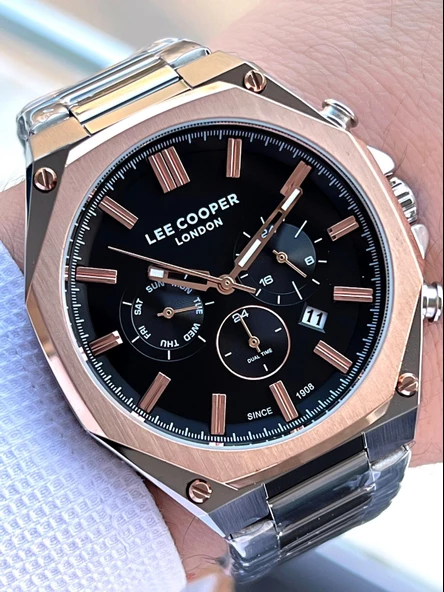 Lee Cooper Çelik Kordon İç Fonksiyonları Aktif 5 Atm Suya Dayanıklı Erkek Kol Saati ELC07319.350