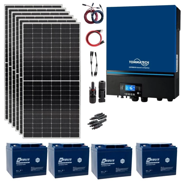Teknovasyon Arge Güneş Enerjisi Bağ Evi Solar Paketi 5KVA İnverter 350W Güneş Paneli 100Ah Jel Akü