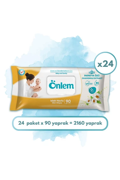 Önlem Papatyalı Islak Havlu 90 x 24 Adet