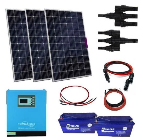 Güneş Enerjisi  Hibrit Paket 3 Kva Tam Sinüs İnverter 330 watt Güneş Paneli 150 Amper Jel Akü 1000 WATT 24 V Rüzgar Türbini + Yerli Şarj Kontrol Cihazı Rüzgar Türbini Set - Resim 2