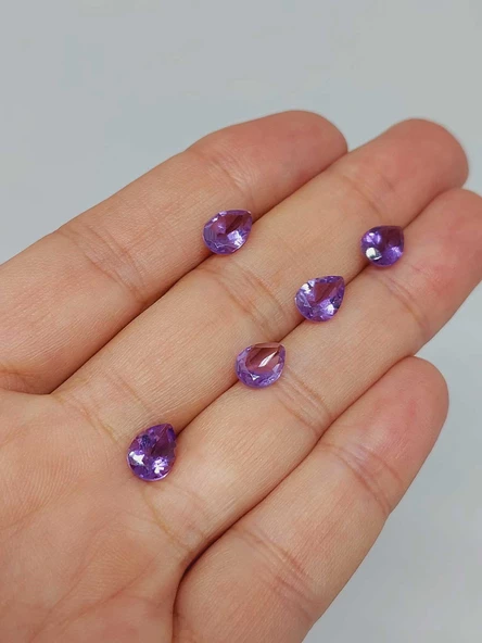 Ametist Taşı Damla Kesim (Ortalama 1 karat) (55638) - Resim 2