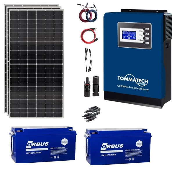 Teknovasyon Arge Güneş Enerjisi Bağ Evi Solar Paketi 3KVA İnverter 280W Güneş Paneli 150AH Jel Akü