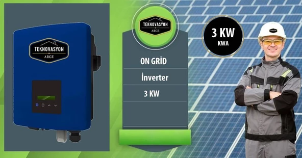 ON GRİD 3 kW kVA  Monofaze Solar Güneş Paneli Paket Sistemi - 5