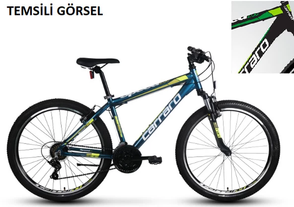 26J CARRARO SPEED 260 21V VB  DAĞ BİSİKLETİ - MAT SİYAH YEŞİL K.YEŞİL - 41 KADRO