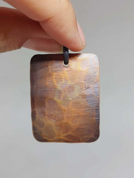 Otantik El Yapımı Plaka Bakır Kolye Ucu (55526) - 4