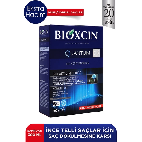 Bioxcin Quantum Kuru ve Normal Saçlar için Şampuan 300 ML