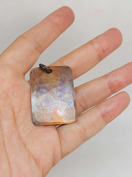 Otantik El Yapımı Plaka Bakır Kolye Ucu (55526) - 7