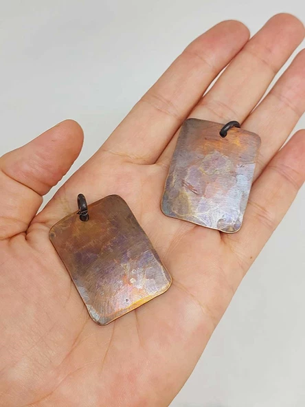 Otantik El Yapımı Plaka Bakır Kolye Ucu (55526) - 5