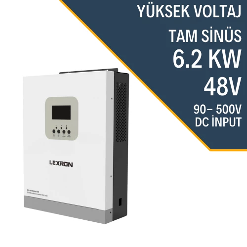 Lexron 6.2kw Mppt Paralel 90-500v Pv Input 100a Mppt 6200W İnverter Parallenebilir