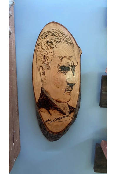 Çilek AHŞAP YAKMA ATATÜRK TABLOSU - 2