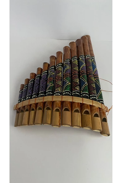 Çilek Ahşap Pan Flüt, Bambu Panflüt, Müzik Aleti, Dekorasyon, Hediye - 3