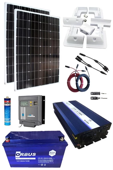 Karavan Solar Paket Sistem 1000W İnverter 150Ah Jel Akü - Resim 2