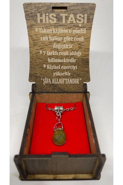 çilek hediyelik His Taşı Kolye Damla Model Duygulara Isıya Göre Renk Değiştiren His Kolyesi - 2