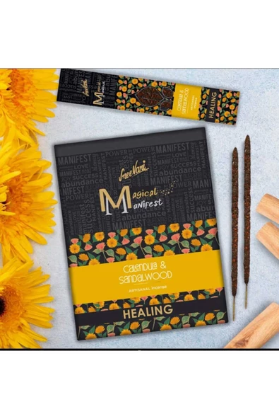 sree vani Calendula & Sandalwood Magical Manifest Sanatsal Doğal El Yapımı Premium Tütsü