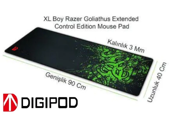 Digipod Razer Goliathus Oyuncu Mousepad 90x40 Cm Kaymaz Dikişli Büyük Boy