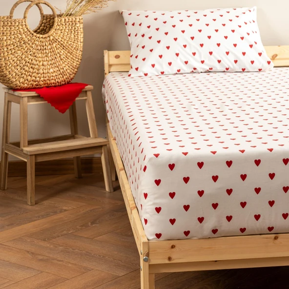 Soley | Mix & Match | Hearts | %100 Pamuk Tek Kişilik Çarşaf Seti - 4