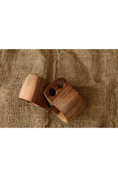 Vivas Craft Kuksa tekli, Ceviz ağacından kamp bardağı, Doğal kupa bardak, Ahşap Kupa - 4