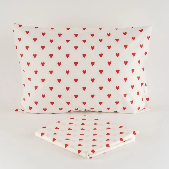 Soley | Mix & Match | Hearts | %100 Pamuk Tek Kişilik Çarşaf Seti - 6